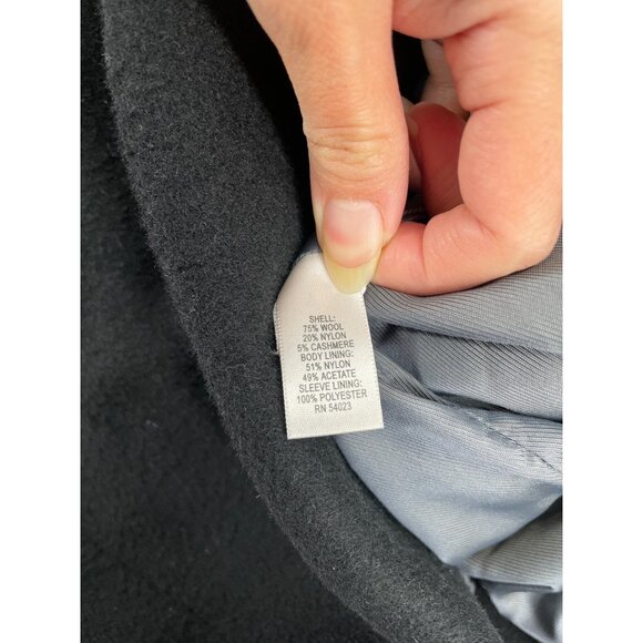 Banana Republic Mens Medium Wool Cashmere Blend Overcoat Classic Black Winter - Picture 4 of 8